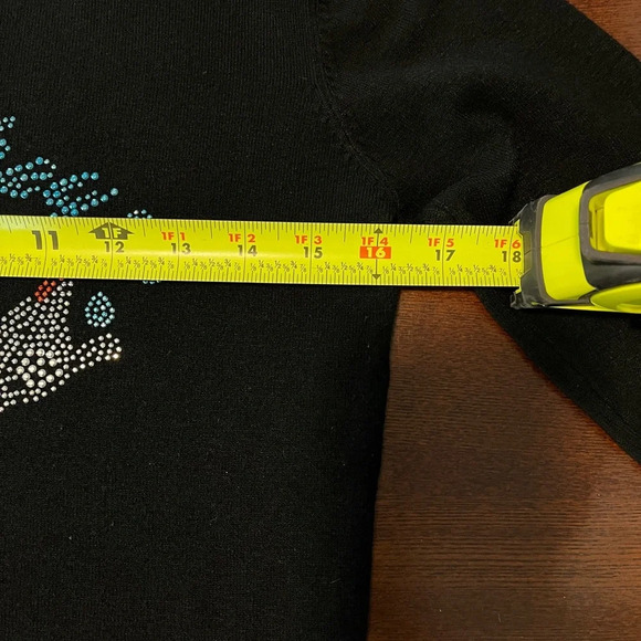 Mickey Mouse the Artist Black Colorful Bling Turtleneck Sweater no tags likely S - Picture 4 of 6